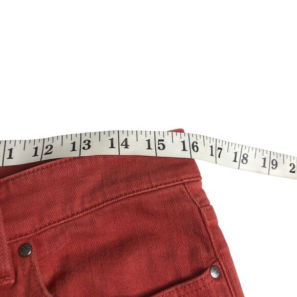 LL Bean Jeans Womens Petite 10 Red Orange Favorite Fit Crop Mid Rise Tapered Leg - Picture 11 of 13